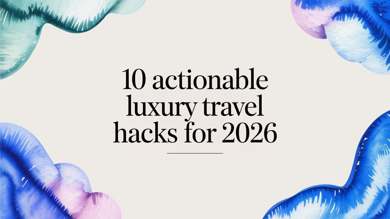 10 Actionable Luxury Travel Hacks for 2026