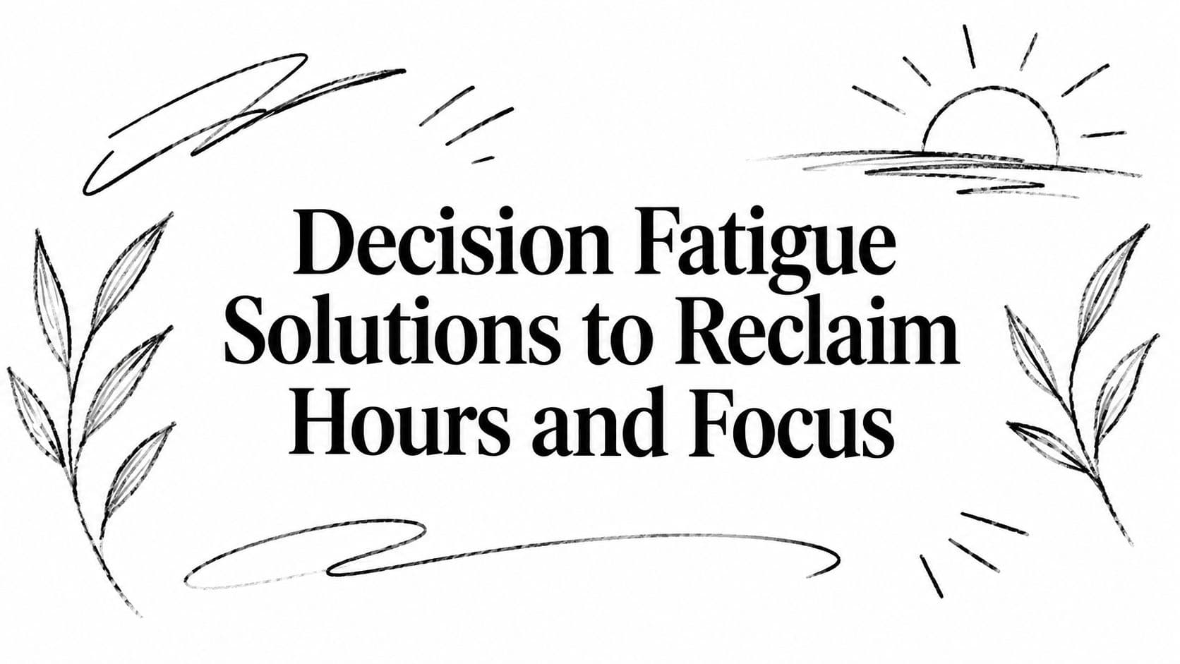 Decision Fatigue Solutions to Reclaim Hours and Focus