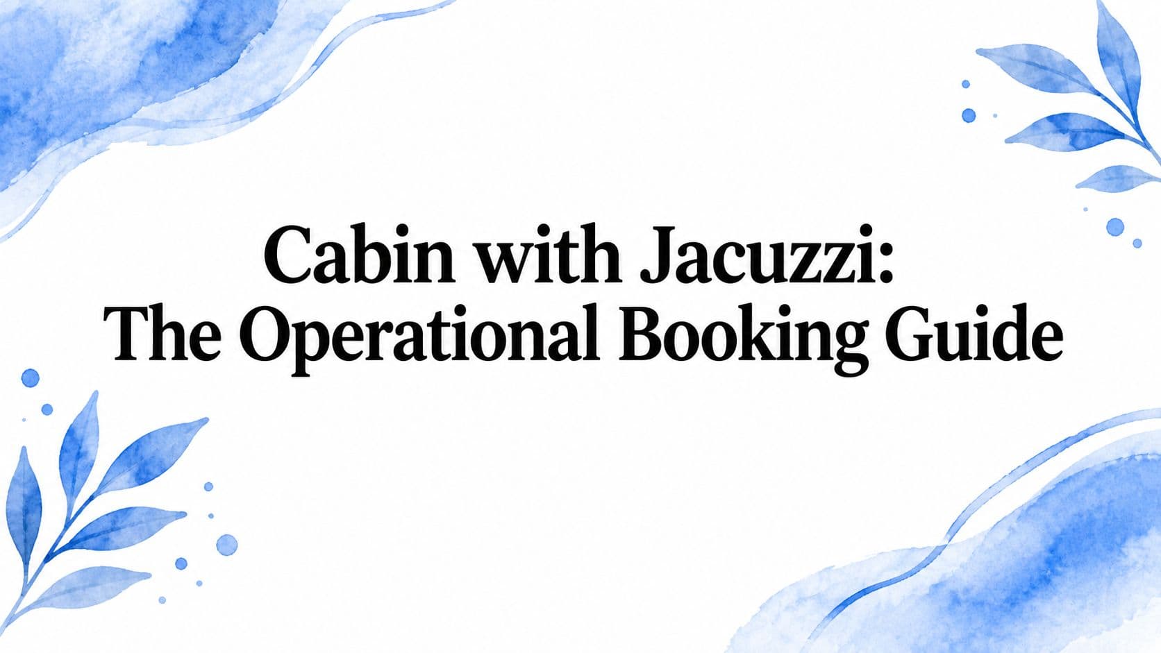 Cabin with Jacuzzi: The Operational Booking Guide
