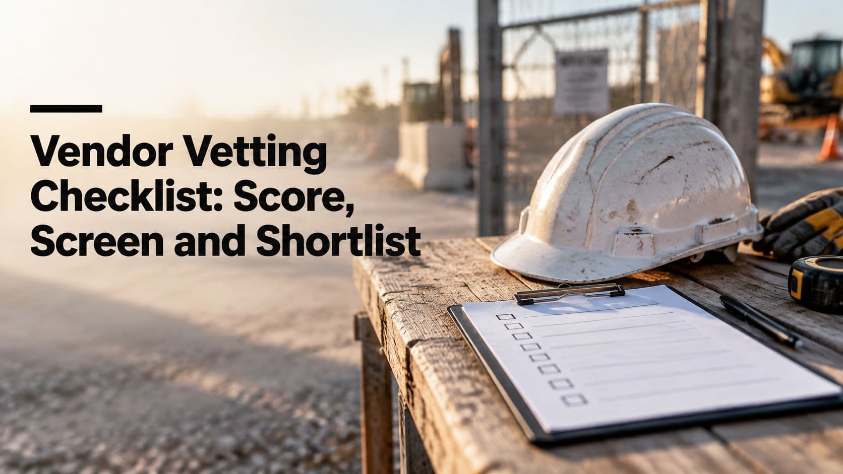 Vendor Vetting Checklist: Score, Screen and Shortlist