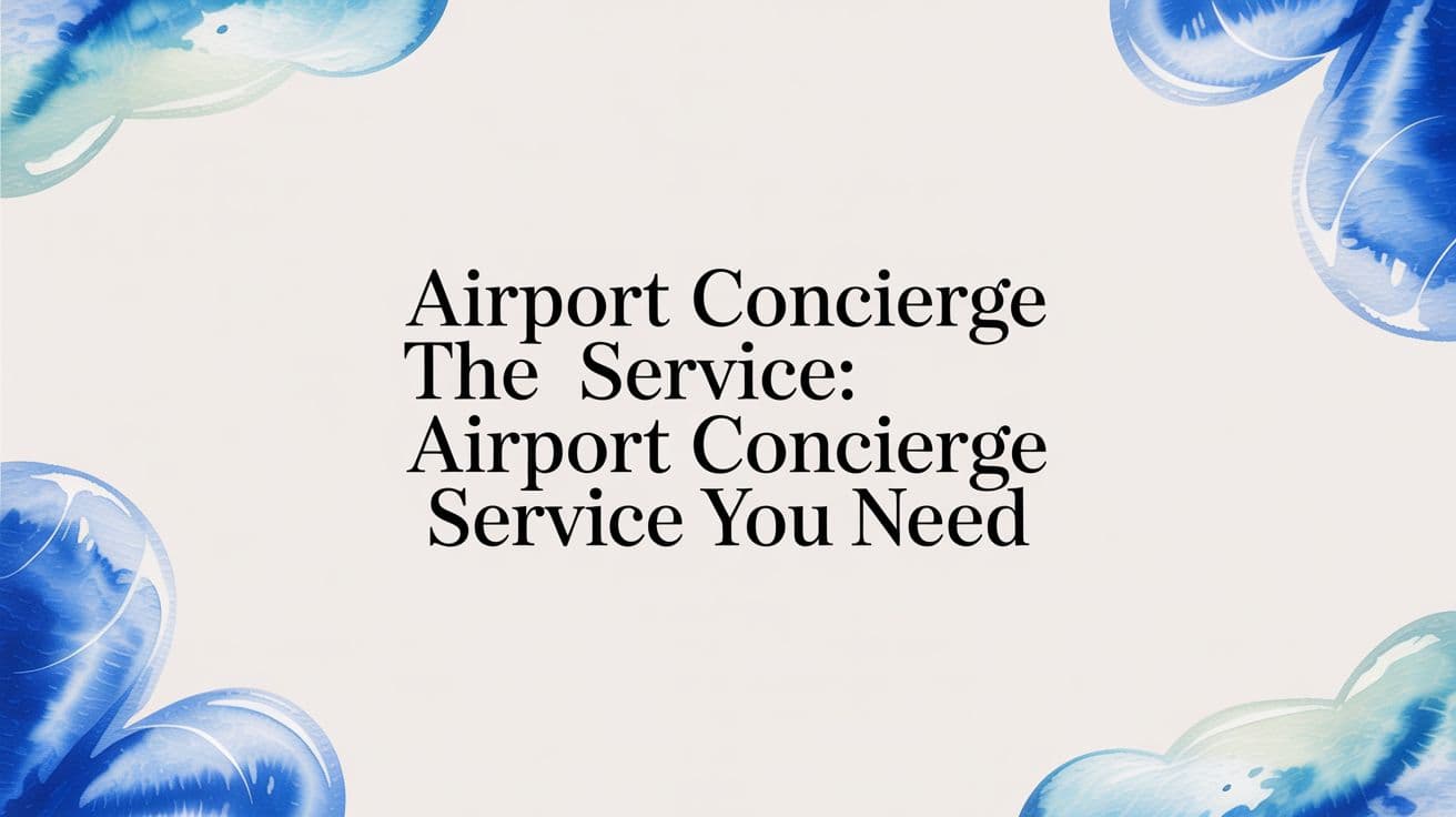 Airport Concierge Service: A Practical Guide to Seamless Travel