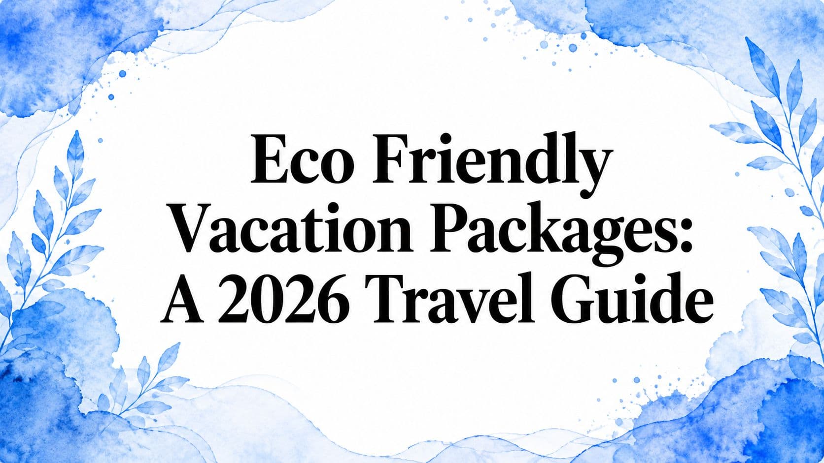 Eco Friendly Vacation Packages: A 2026 Travel Guide