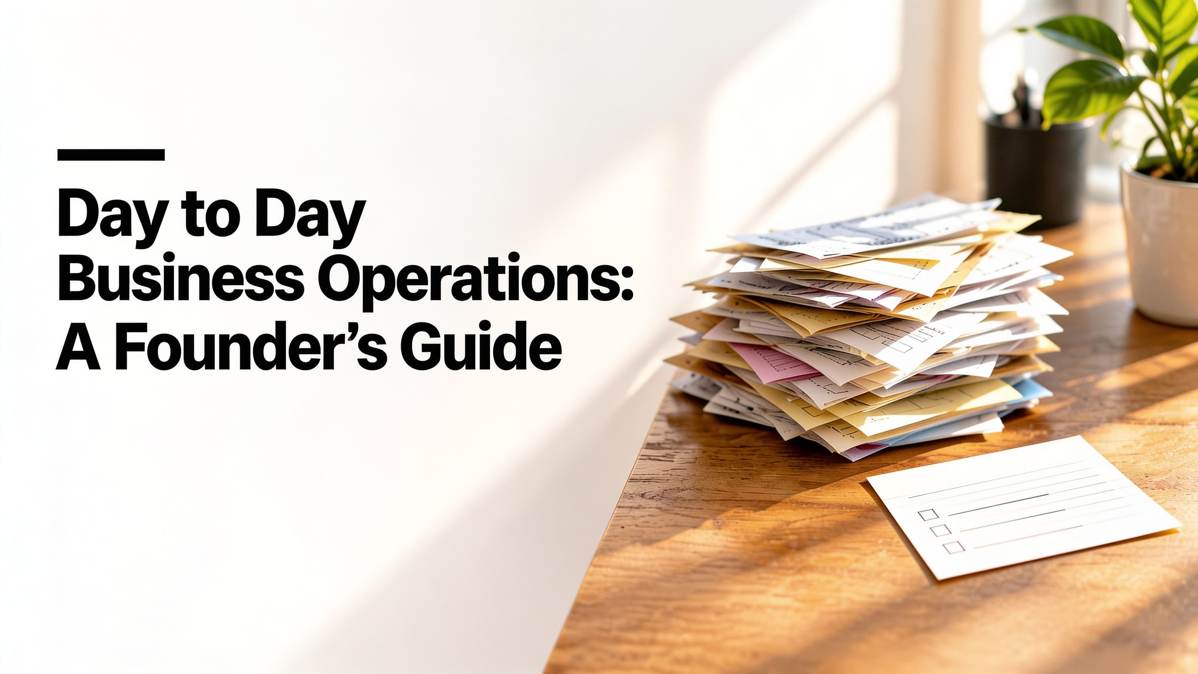 Day to Day Business Operations: A Founder's Guide