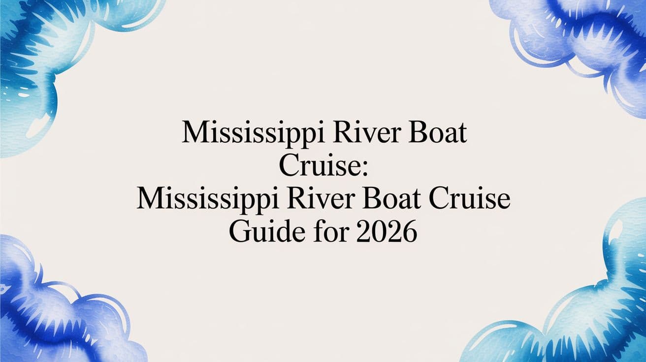 Mississippi River Boat Cruise: A Practical Guide for 2026